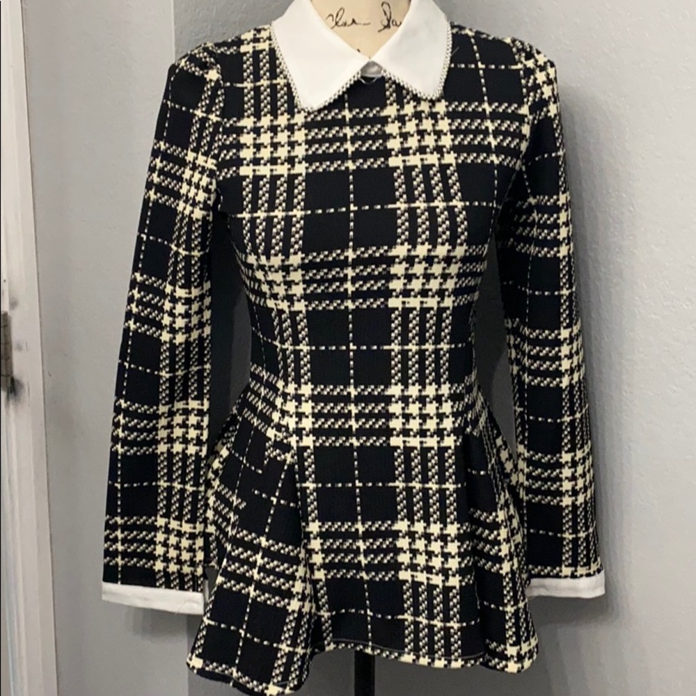 Plaid Peplum Top